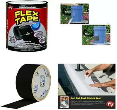 Top Select Strong Rubberized Waterproof Tape Super Strong Adhesive Flex Tape (Pack Of 1) 150 cm Single Sided Tape(Black Pack of 1)
