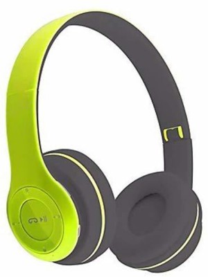 samipna Headphone with Mic High Bass green Bluetooth Headset(Red, On the Ear)