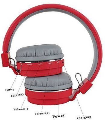 Digimate SH 12 Headphone RED COLOR Bluetooth without Mic Headset