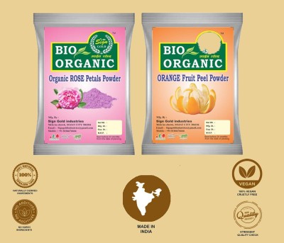 sign gold Pure Organic (Rose petals 100g & Fruit peel 100g) powder(200 g)