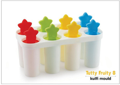 PuthaK Standard Multicolor Plastic Kulfi Mould, 8 Slot Ice Cream Mould, Kulfi Maker Multicolor Plastic Ice Cube Tray(Pack of1)