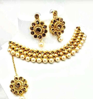 Balaji Creation Alloy Gold Jewellery Set(Pack of 1)