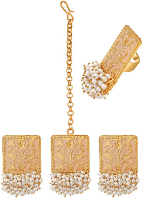 Stefan Alloy Gold-plated Orange Jewellery Set(Pack of 1)
