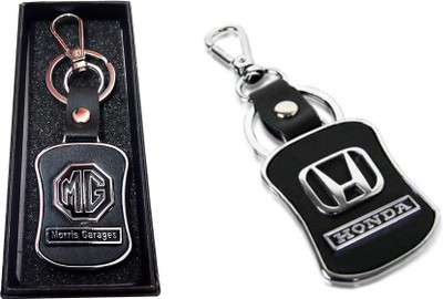 JAINSON MARTIN Combo OF MG & Honda Leather Hook Keychain For Bike Lovers Key Chain