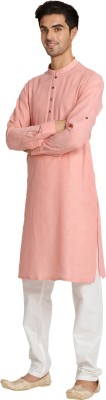 MANYAVAR Men Solid Straight Kurta(Pink)