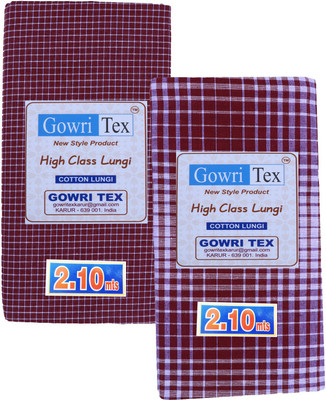GOWRI TEX Checkered Multicolor Lungi