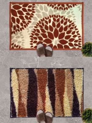 Athom Living Polyester Floor Mat(Multicolor, Medium, Pack of 2)
