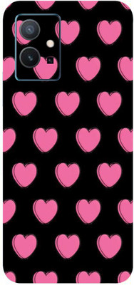 Mclaxa Pink Hearts Mobile Back Skin, Pink Hearts, VIVO Y75 5G Mobile Skin(Pink Hearts Skin With Super Matte Finish)
