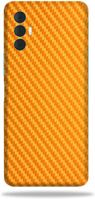 OggyBaba Tecno Spark 8 Pro Mobile Skin(Golden Carbon Fiber Skin With Ultra Matte Finish)