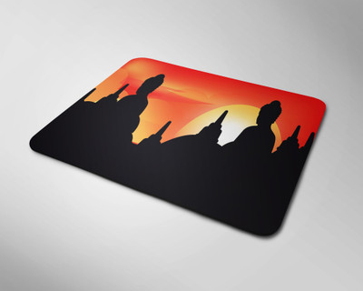 BLISSart Mousepad For Laptops Computer Gaming Mouse Pad HD Printed-Buddha Shadows Mousepad(Square (9 X 7.5 Inches))