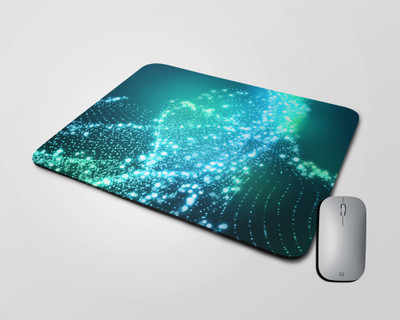 BLISSart Mousepad For Laptops Computer Gaming Mouse Pad HD Printed-Blue Light Decoration Non Slip Base Mousepad(Square (9 X 7.5 Inches))