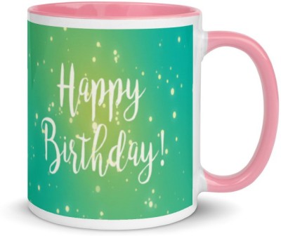 beautric happy birthday and quotes printed ceramic pink mug for birthday (350ml) Ceramic Coffee Mug(350 ml)