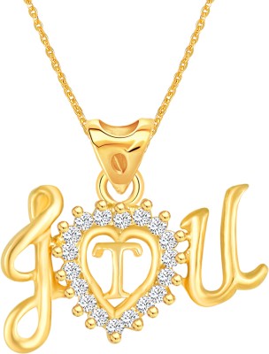 MEENAZ Cubic Zirconia, Diamond, Crystal Gold-plated Plated Metal, Brass, Copper, Alloy Necklace