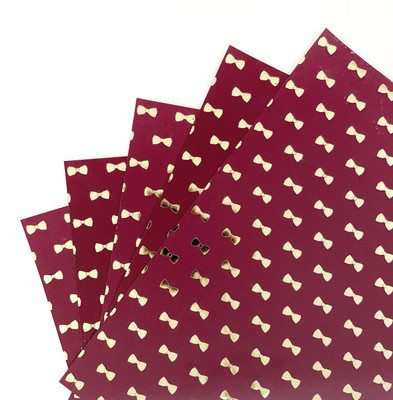 Craftastique Wine Color Gold Foiled Pattern Papers (10 sheets) Designer 12x12 inches 250 gsm Coloured Paper(Set of 10, Wine)