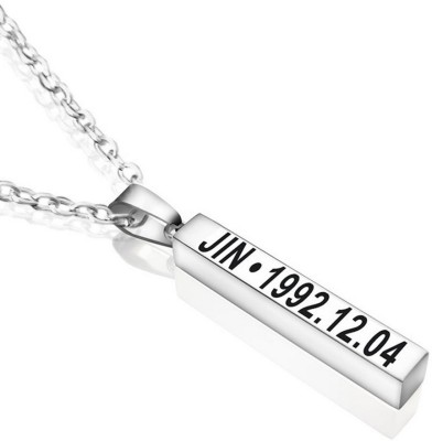 Jewelgenics BTS Jin Hip Hop Bangtan Unisex Silver Plated Stainless Steel Pendant