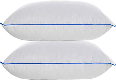 Texlux Piping Pillow Microfibre Solid Sleeping Pillow Pack of 2(Royal Blue)