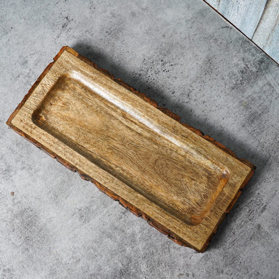 Naayaab Craft Mango Wood, Multipurpose Handmade & Handcrafted Serving Tray