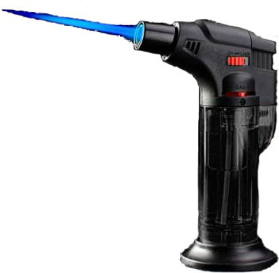 FITUP Jet Flame Gun Thrower Barbeque Butane Lighter Torch Refillable Adjustable Pocket Lighter(Black)