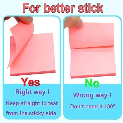 Air Fly 3*3 400 Sheets Fluorescent Paper Self Adhesive Sticky Notes Bookmark Point It Sticker,Memo Pad, 5 Colors(Multicolor)