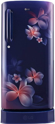 LG 190 L Direct Cool Single Door 3 Star Refrigerator with Base Drawer(Blue Plumeria, GL-D201ABPD)