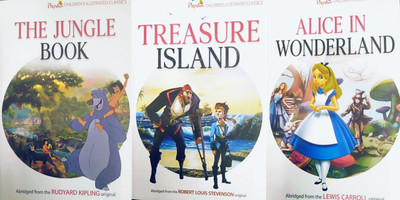 Combo Of The Jungle Book & Treasure Island & Alice In Wonderland(Paperback, Rudyard Kipling, Robert Louis Stevenson, Lewis Carroll)