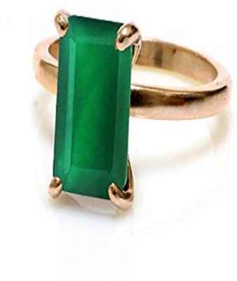 Senroar Green Emerald Panna 5-6cts Gemstone Ring for Men Women Crystal Emerald Ring