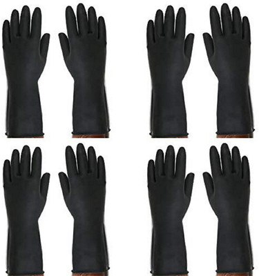 NARV Hand Gloves For Dishwashing Kitchen Bathroom Toilet Cleaning Food Processing Wet and Dry Glove Set(Free Size Pack of 8)