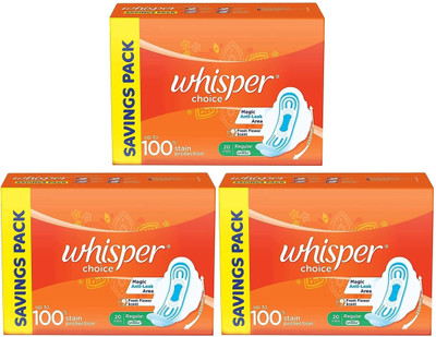 Whisper Choice Sanitary Regular ( 20+20+29 pads ) wings sanitary pad Sanitary Pad (Pack of 69)