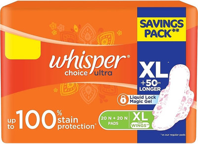 Whisper Choice ultra XL 20 N + 20 N pads wings sanitary pad Sanitary Pad