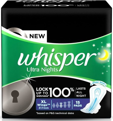 Whisper Ultra Night XL wings 15 pads Sanitary Pad
