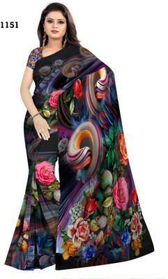 p d silk mills Digital Print Daily Wear Georgette Saree(Multicolor)