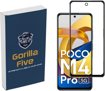 GORILLA FIVE Edge To Edge Tempered Glass for POCO M4 PRO 5G,(Pack of 1)