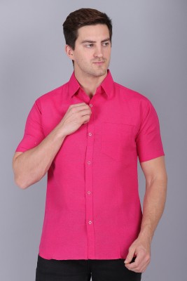 AXOLOTL Men Solid Party Pink Shirt