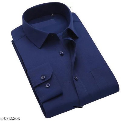 Sky Global Men Self Design, Solid Casual Dark Blue Shirt