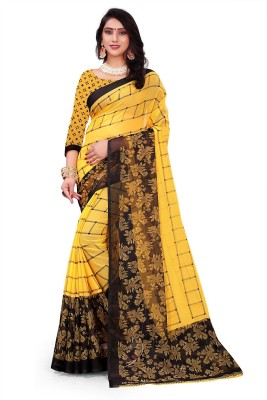 RUNAYA NX Digital Print Daily Wear Chiffon Saree(Yellow)