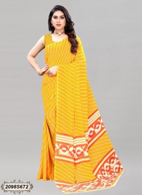 Ratan creation Printed Daily Wear Georgette Saree(Yellow)