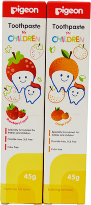 Pigeon STRAWBERRY & ORANGE TOOTHPASTE COMBO Toothpaste(90 g, Pack of 2)
