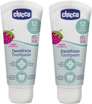 Chicco Baby Toothpaste Strawberry (50 ml) Pack of 2 Toothpaste(100 g, Pack of 2)