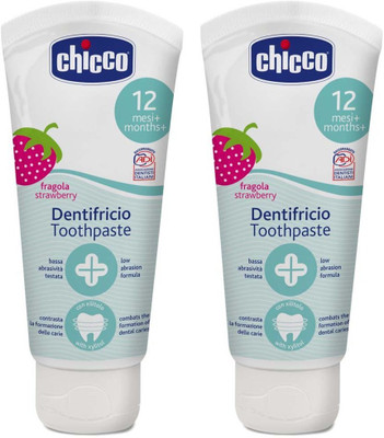 Chicco Toothpaste Strawberry 50ml, Pack of 2 (100ml total) Toothpaste(100 g, Pack of 2)