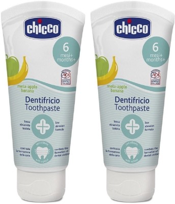 Chicco Apple Banana Toothpaste (50 ML) (Pack of 2) Combo Toothpaste(100 g, Pack of 2)