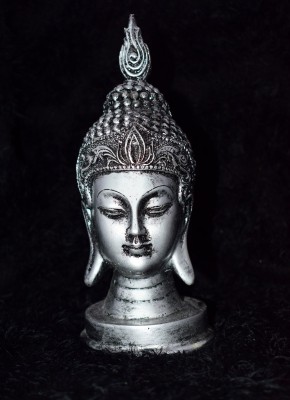 VIVARS Buddha Head Statue - Decorative Buddha Idol Showpiece for Home Decorative Showpiece  -  17 cm(Polyresin, Silver)