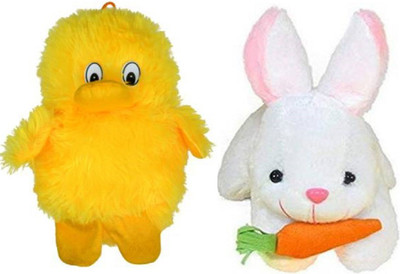 Tashu Collection Soft Rabbit with Carrot & Musical Duck Combo..  - 30 cm(White, Yellow)