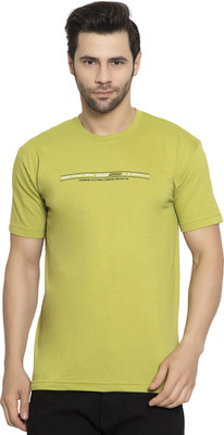 Zeffit Printed Men Round Neck Dark Green T-Shirt