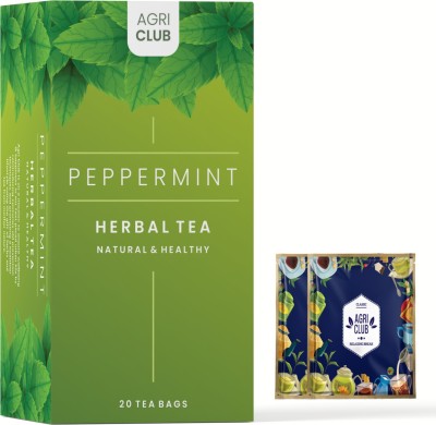 AGRI CLUB Peppermint Herbal Infusion Tea | 20 Herbal Tea Bags | Immune Boosting Tea Peppermint Herbal Infusion Tea Bags Box(20 Bags)