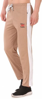 True Knitman Solid Men Beige Track Pants