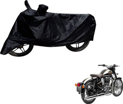 THE REAL ARV Two Wheeler Cover for Royal Enfield(Classic Chrome, Black)