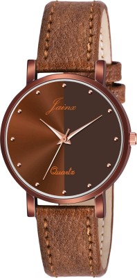 JAINX JW683 Brown Leather Strap Analog Watch  - For Women