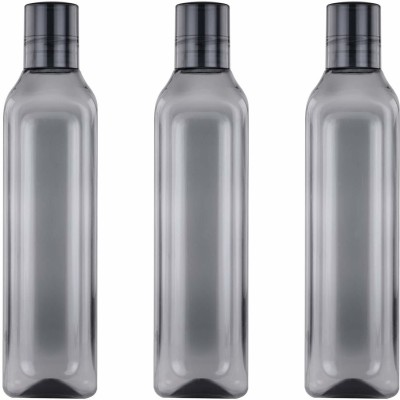 Oliveware Prime Water Bottle | 1000 Ml Capacity | Better Grip | For Home & Office Use 3000 ml Bottle(Pack of 3, Grey, Plastic)