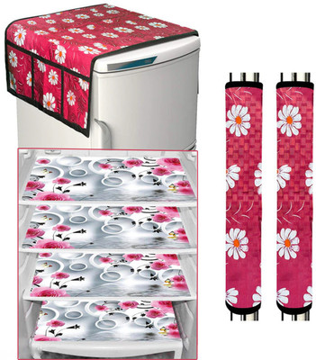 LooMantha Refrigerator  Cover(Width: 55 cm, Red)