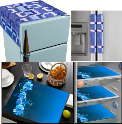 Mee Pra Refrigerator  Cover(Width: 93 cm, BLUE)